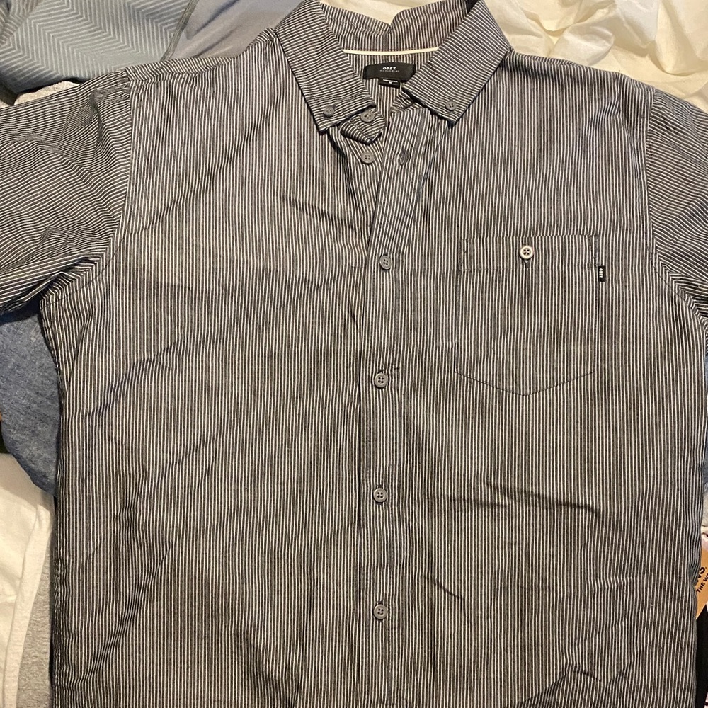 Black pin Striped Men's Obey Shirt